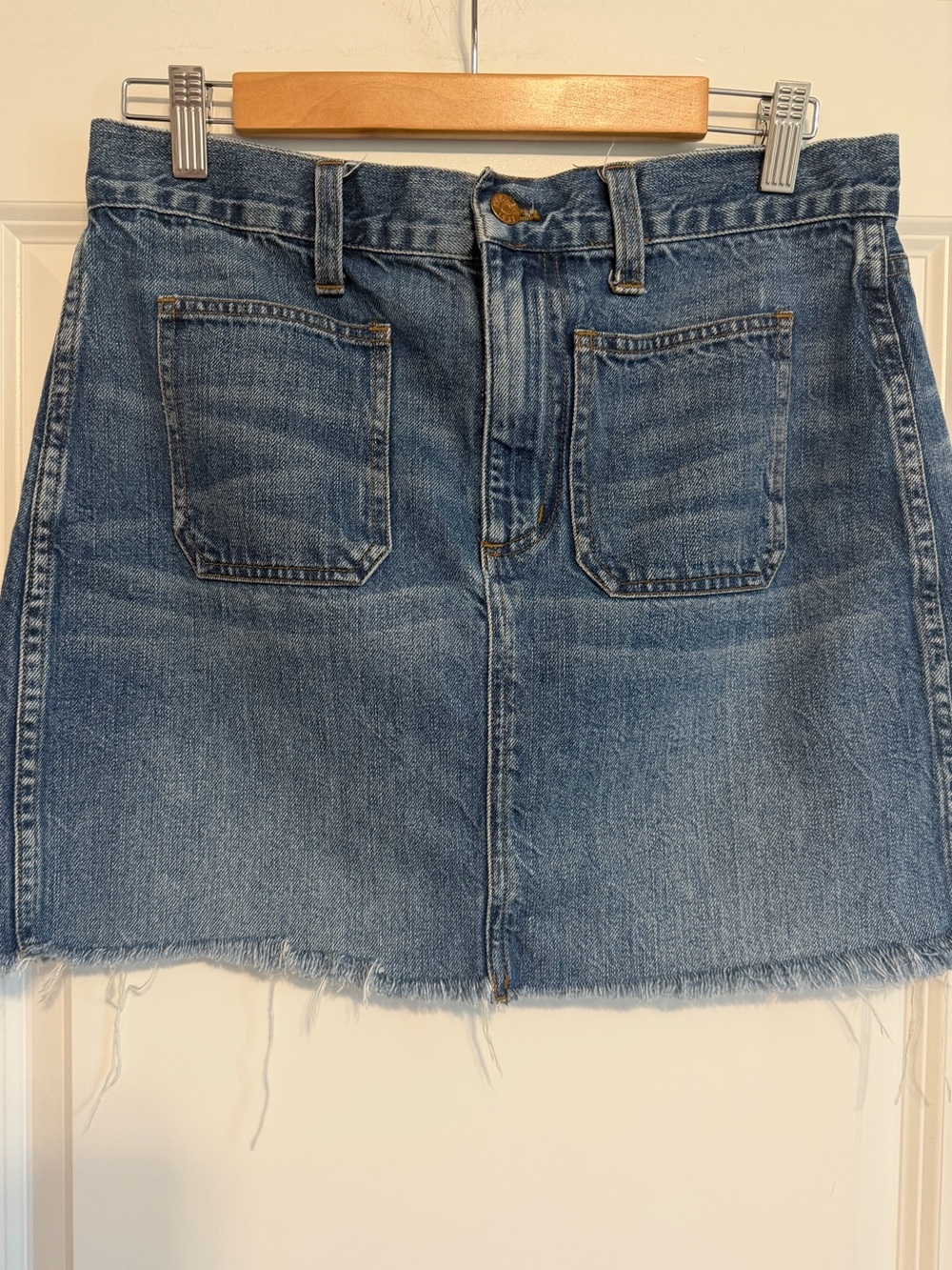 Madewell Blue Denim Patch-Pocket Mini Skirt Size 29/8